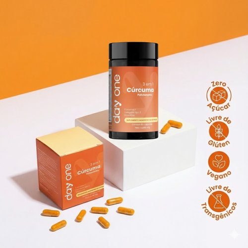 Cúrcuma 3 em 1 + Vitaminas - 60 Cápsulas